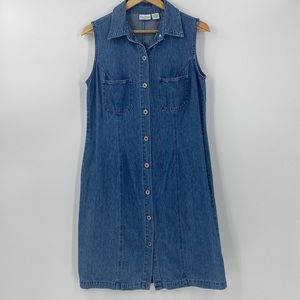 Sonoma denim sleeveless button front dress medium